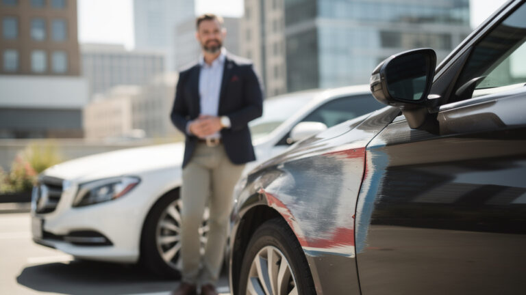 He got accused of a hit and run, but the paint transfer proved it wasn’t his car