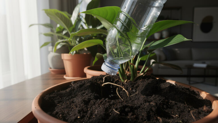 I tried this plastic bottle watering trick for 3 weeks vacation, my plants thrived
